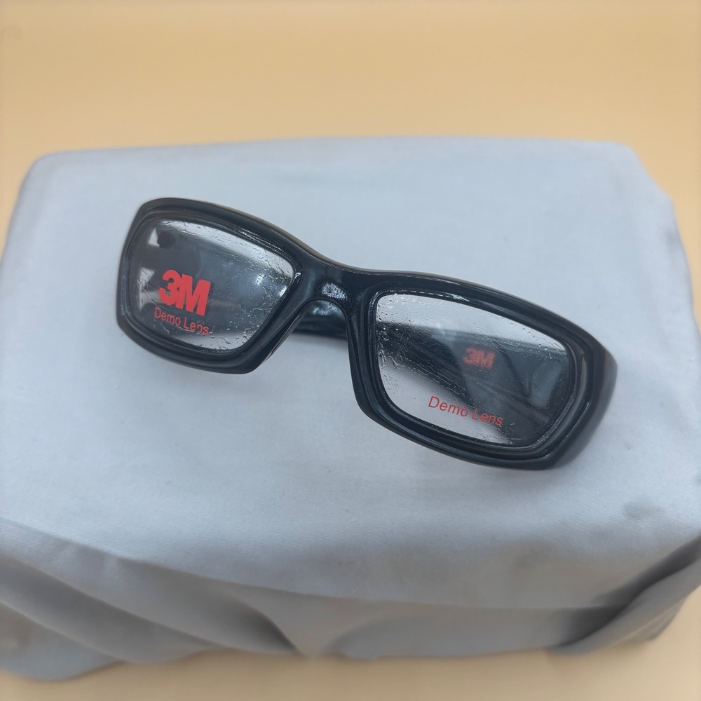 3M V1000 Safety Glasses Jet Black Frame Z87-2+ Clear Demo Lens 130mm